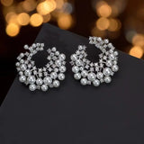 French Vintage-Inspired Luxurious Faux-Pearl Irregular Round Earrings for Women
