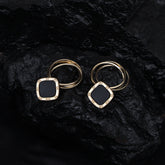 Golden Elegance Earrings with Intricate Detailing