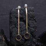 Silver Dangle Double side long earrings