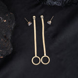 Silver Dangle Double side long earrings