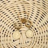 Queen Brass Plated Stainless Steel Golden Earrings With Moveable queen ring