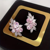 Pink Cubic Zirconia Stud Earrings