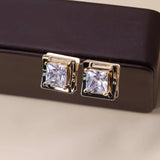 Exaggerated Three-dimensional Square Earrings