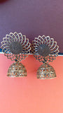 Flower shape oxidized Jhumka