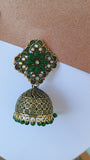 Green diamond shape jhumka