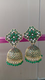 Green diamond shape jhumka