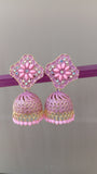 Baby Pink Diamond shape jhumka