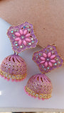 Baby Pink Diamond shape jhumka