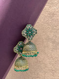 Green diamond shape jhumka