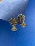Flower shape oxidized Jhumka