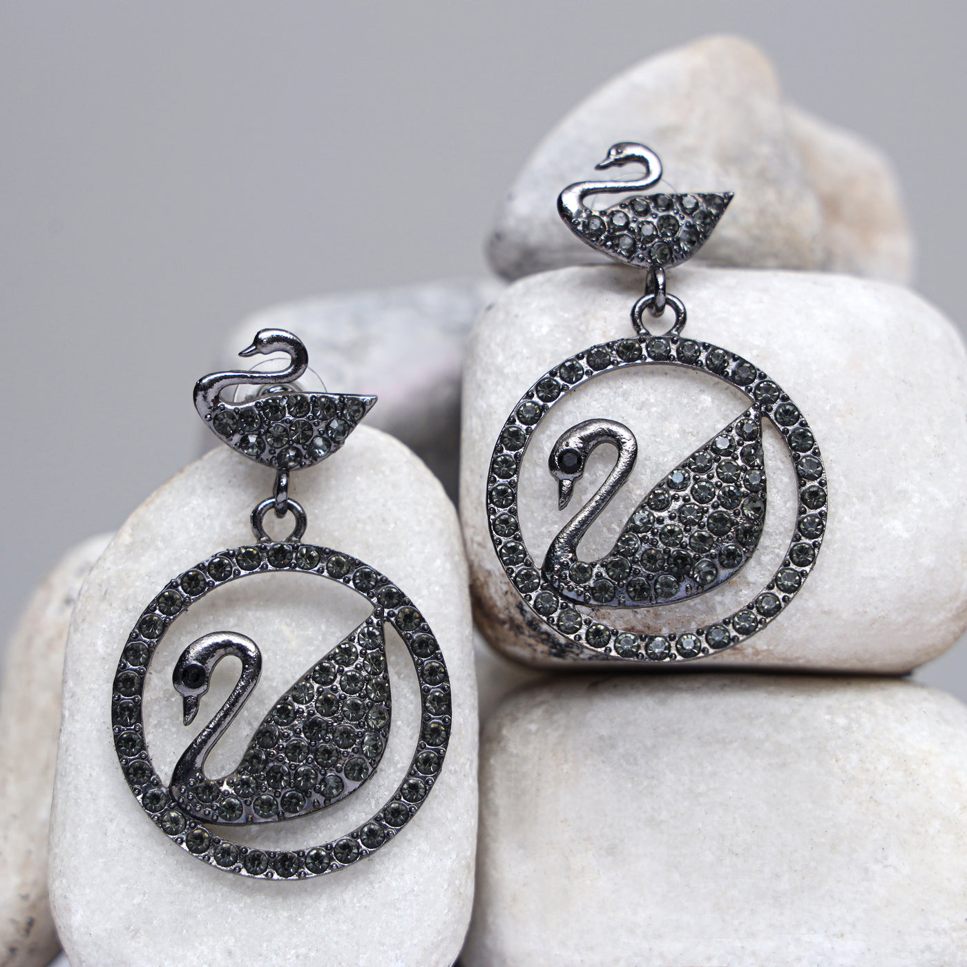 Beautiful Swan Sparkling Earrings Design For Women