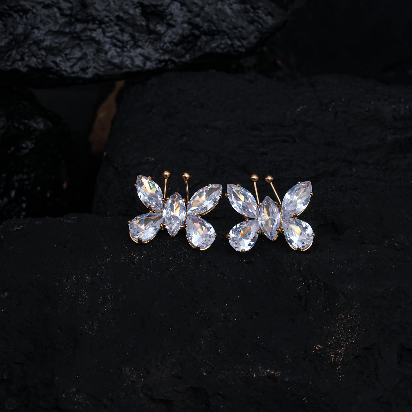 Pretty Butterfly Zircon Earrings