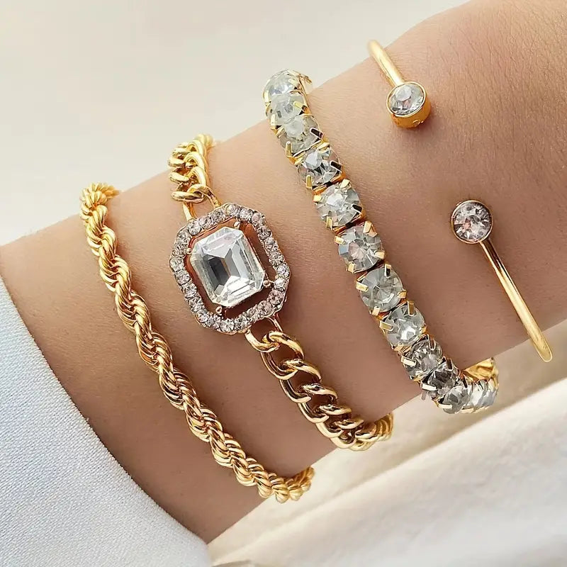 4-Piece Elegant & Vintage Women's Bracelets