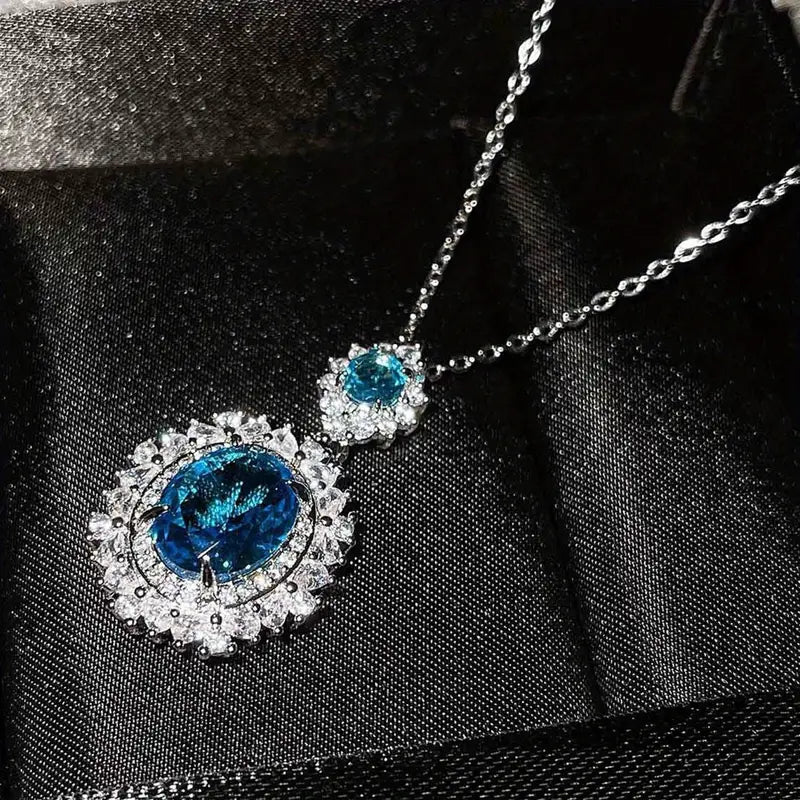 Elegant Bohemian Style Cubic blue  Zirconia Jewelry Set -