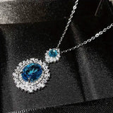 Elegant Bohemian Style Cubic blue  Zirconia Jewelry Set -