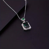 Green Zirconia Chain Pendant Necklace