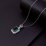 Green Zirconia Chain Pendant Necklace