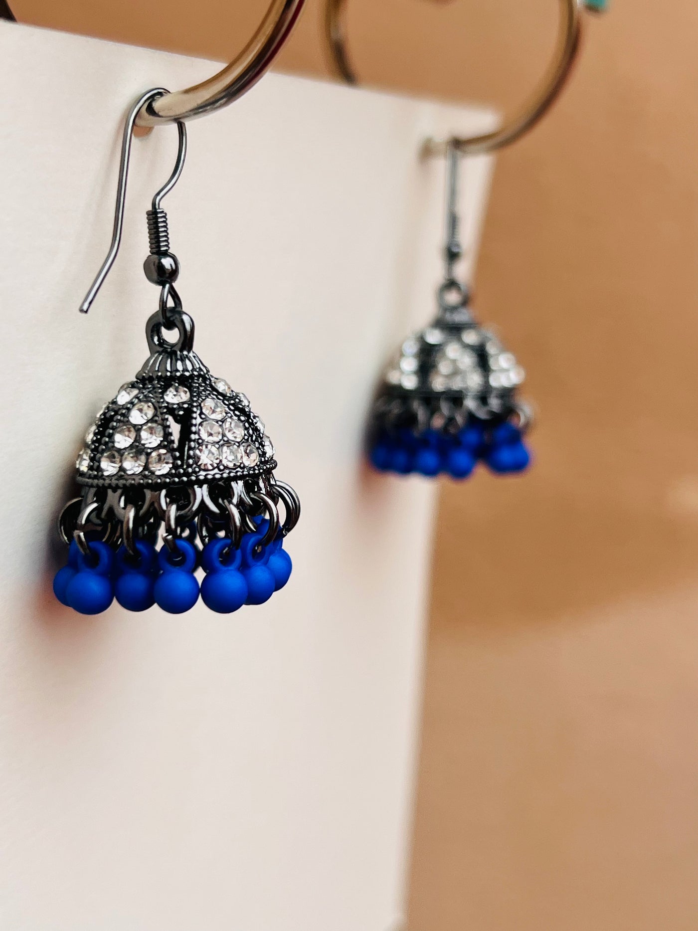 Daily Wear Blue Jhumki Earrings