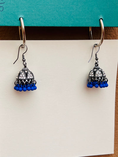 Daily Wear Blue Jhumki Earrings