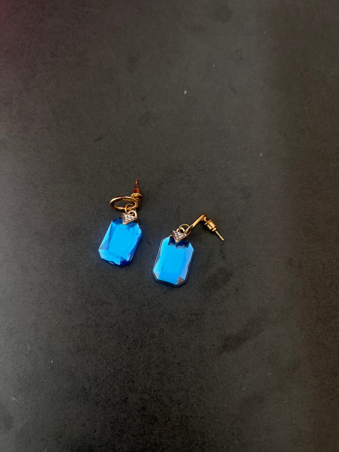 Aquamarine Simple Daily Wear Blue Earrings