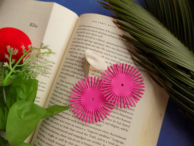 Metallic Sun Flower Design Earrings