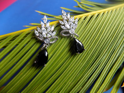 Crystal Black American Diamond  Studs