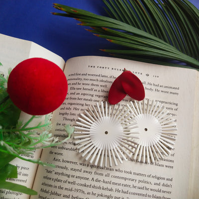 Metallic yellow Sun Flower Earrings Design