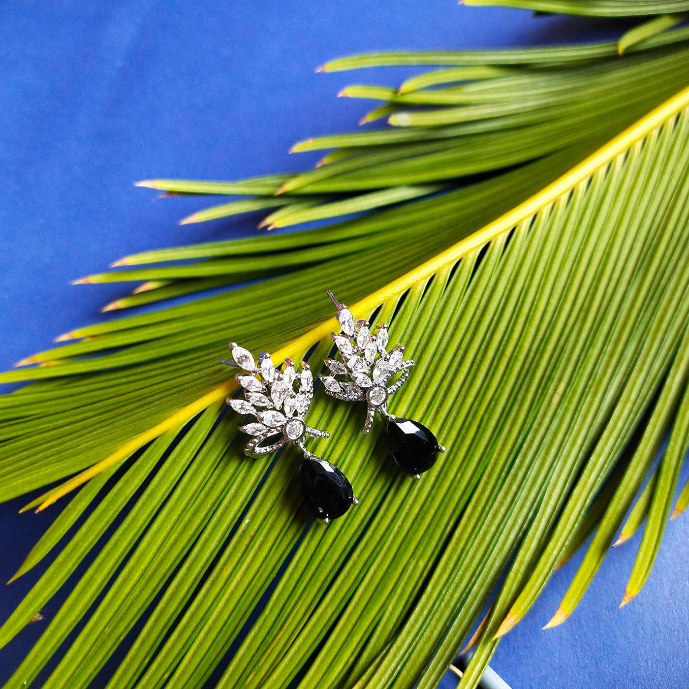 Crystal Black American Diamond  Studs