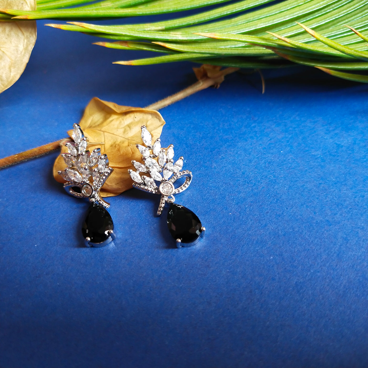 Crystal Black American Diamond  Studs