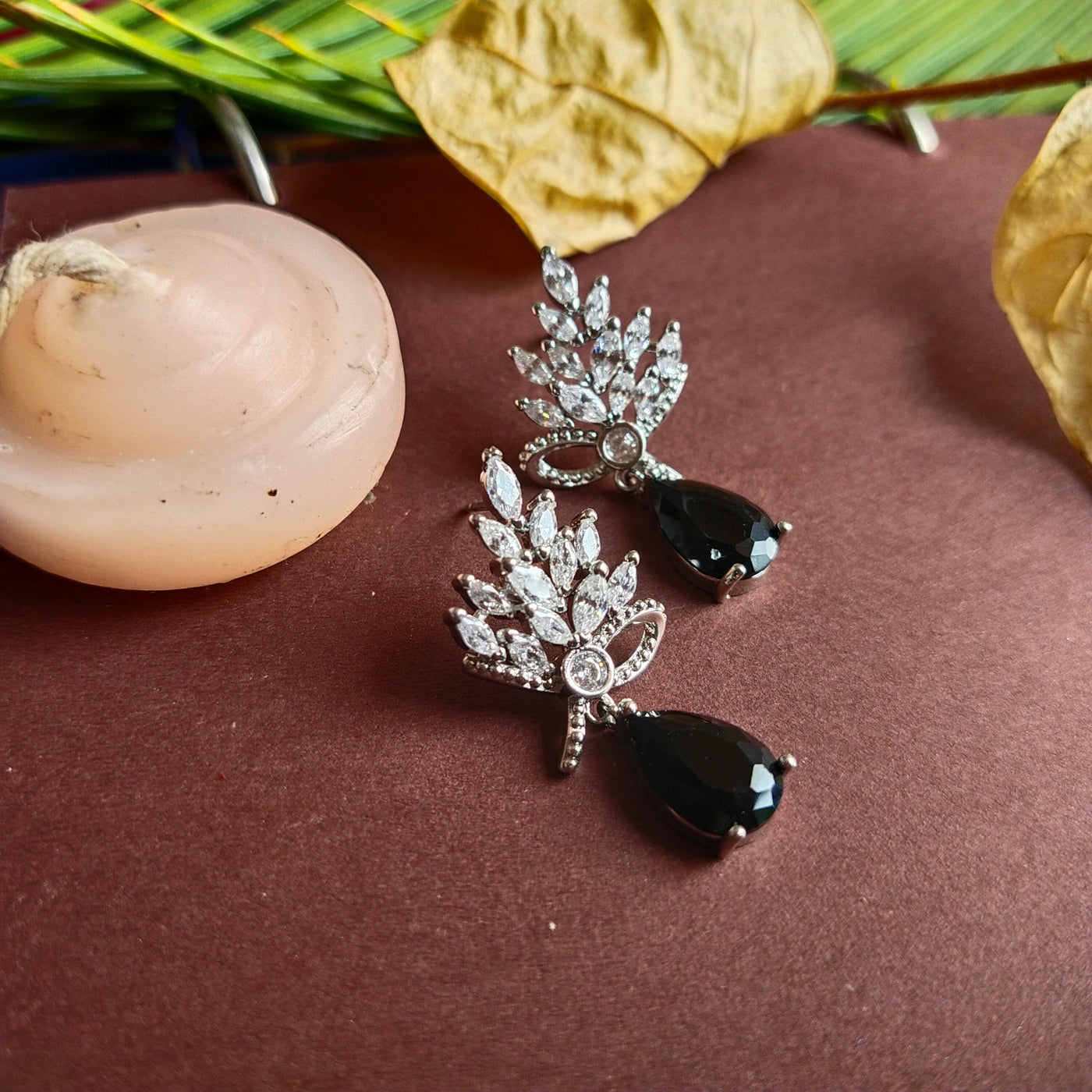 Crystal Black American Diamond  Studs