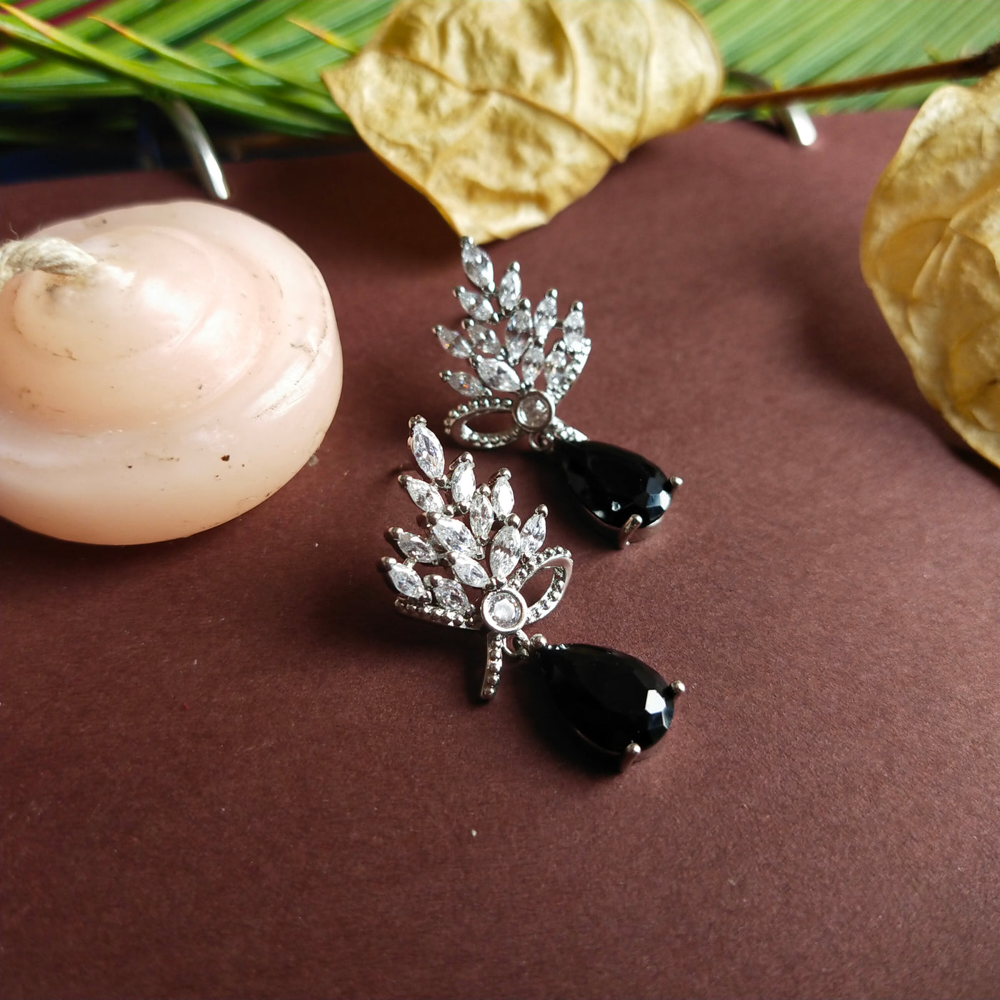 Crystal Black American Diamond  Studs