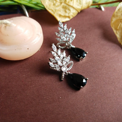 Crystal Black American Diamond  Studs