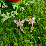Koren Style Long butterfly zircon Ear stud