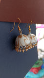 White print jhumka
