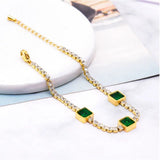 Stainless Steel Green cubic zirconia Bracelet