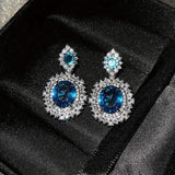 Elegant Bohemian Style Cubic blue  Zirconia Jewelry Set -