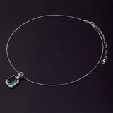 Green Zirconia Chain Pendant Necklace